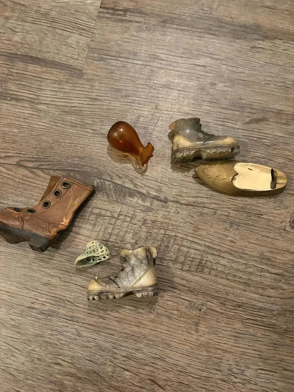 Vintage Miniature Shoe and Boot Figurines Assortment Collection